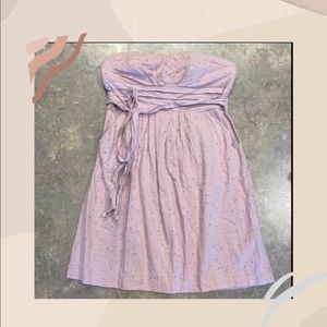 Cute strapless purple summer dress